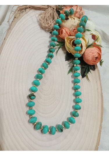 Turkuaz Rengi Şık Kolye Turkuaz