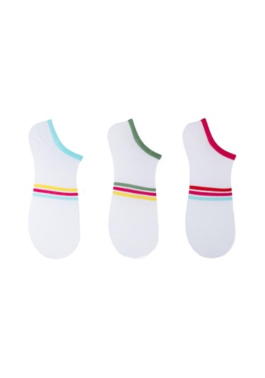 The Socks Company 3 Çift Desenli Kadın Babet Çorap Cok Renklı