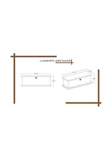 Melura Home Lunaris Dresuar %100 Mdf Kapaklı Duvara Monte Gri