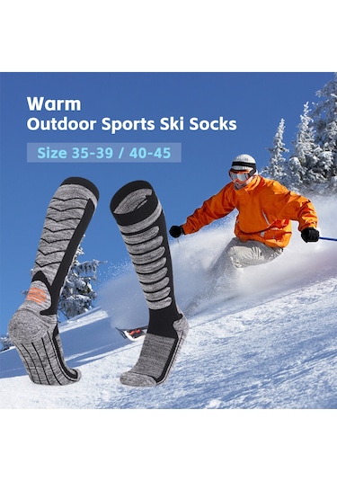 Moveevo "uzun Kayak Çorabı - Sıcak Tutar, Nefes Alabilir, Dayanıklı 35-39 " Koyu Gri