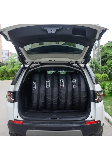 Sones 4'ü 1 Arada Su Geçirmez Toz Geçirmez Güneş Koruyucu Araba Lastiği Yedek Lastik Kapağı, Boyut: S Siyah