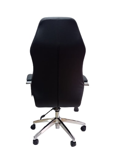 Çalışma Koltuğu Makam Sandalyesi Krom Yıldız Ayaklı Siyah Suni De