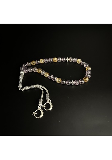 Ametrin Ametist-sitrin 8mm 33lük Doğal Taş Tesbih