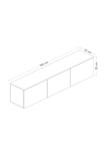 NEON (atlantik çam) IŞIKLI DUVARA MONTE TV ÜNİTESİ