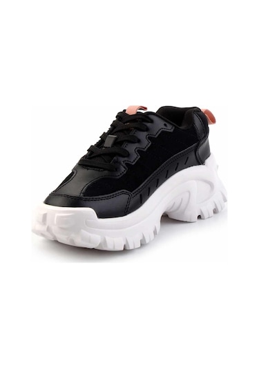 Black Hakiki Deri Kadın Sneaker Cat0111100502 001