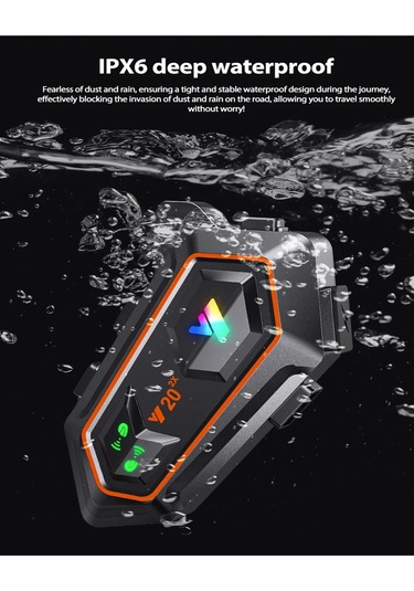 Y20 2x 1000m Telsiz Mesafeli 2 Kişi Bağlantılı Bluetooth Kask Kulaklık Fenerli İntercom