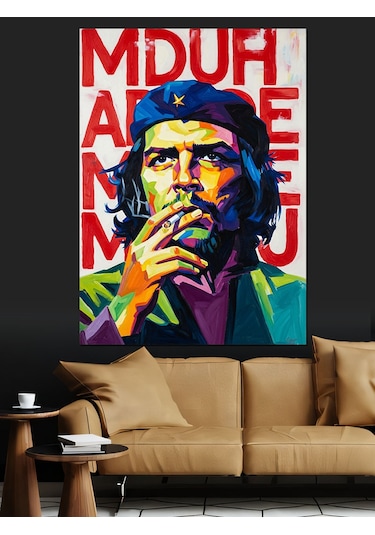 Che Guevara Pop Art Dekoratif Kanvas - Mdf Ahşap Tablo