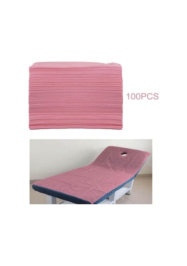 Electronıc Outlet Yumuşak Tek Suntek Kullanımlık Delikli-pembe Çarşaf 100x Go