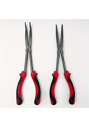 Elmpaly 001 1pc 11 Uzun Menzilli Sivri Burunlu Misina Pensesi Yüksek Karbonlu Çelik Ergonomik Kırmızı Tutma Yeri Balıkçılar İçin Hediye