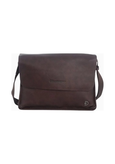 Discovery Heritage Metal Logolu 4l Kapasiteli Messenger Omuz Çantası Kahverengi 2