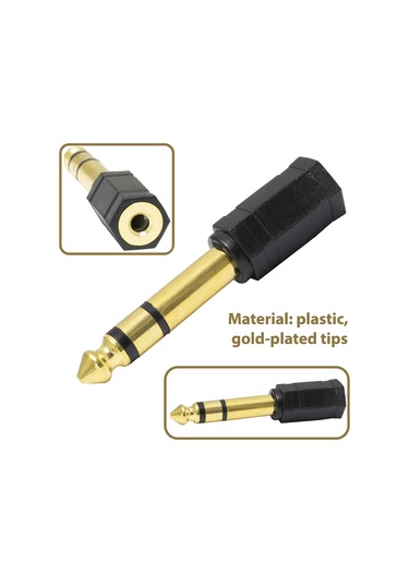 Konesam 6.5mm Erkekden 3.5mm Dişeye Ses Adaptörü - Mikrofon, Kulaklık Uyumlu, Ev Ses Sistemi, Amfi, Mikser İle Kullanım