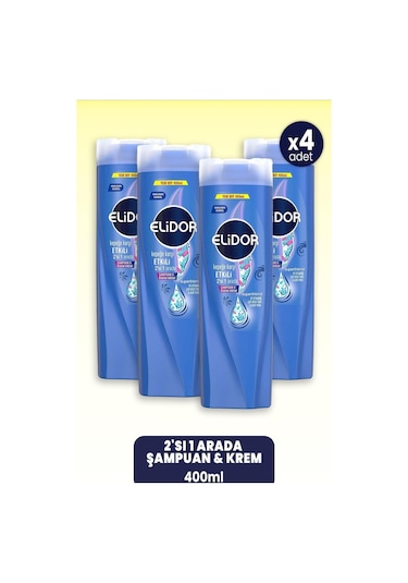 Elidor Superblend 2'si 1 Arada Şampuan & Krem Kepeğe Karşı Etkili 400 Ml X 4 Adet