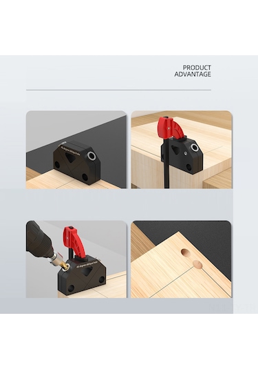 Teltree Ahşapçılık Delik Konumlandırıcı, 45 Derece Açı Tasarımı, Doğru Konumlandırma, 2 Adet 9.5mm Matkap Ucu, Alüminyum Alaşımlı, Ev Gereci Gümüş