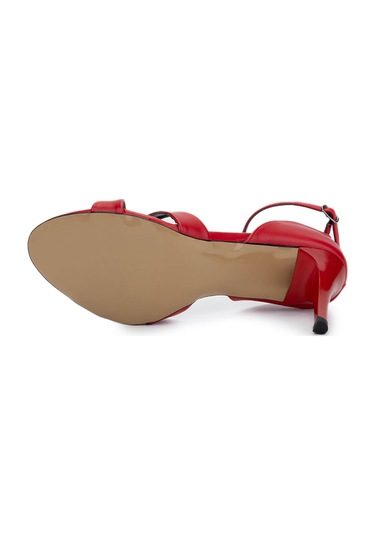 Tamer Tanca Kadın Vegan Kırmızı Topuklu Ayakkabı 886 2006 Bn Ayk Y25 Kırmızı Kırmızı