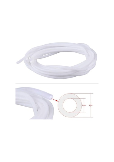 Koodmax 3d Yazıcı Printer Ptfe Teflon Boru 2x4mm 1.75mm - Beyaz - 1 Metre