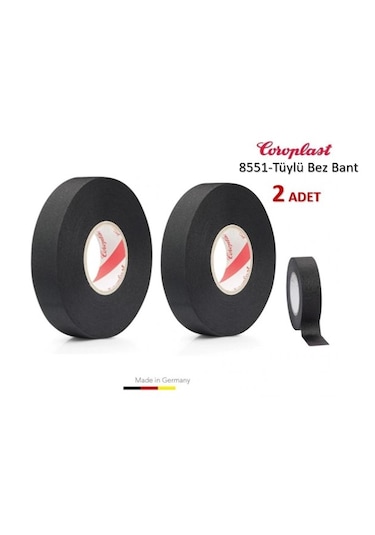 2 Adet Coroplast Tüylü Bez Bant 19mm X 15 Metre Ref:8551