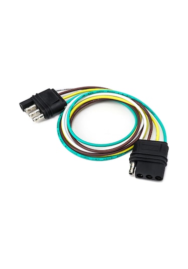 Moveevo 4-pin Düz Şarj Kutulu Trailer Bağlantı Kablosu - Abs + Bakır, Su Geçirmez, 18 4awg, 6-24v, Tır Ve Treylerler İçin