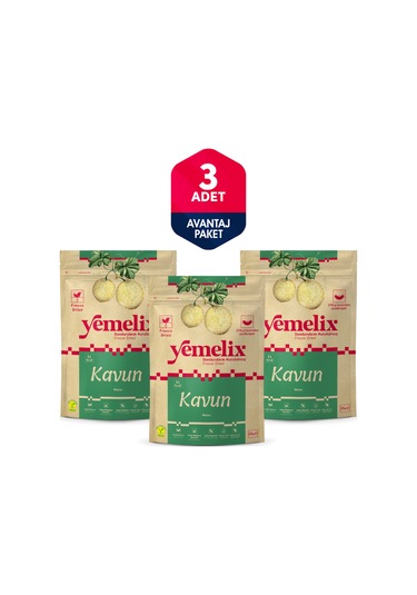 Freeze Dried 3'lü Avantaj Paketi Kavun Kuru Meyve Cipsi - Dondurularak Kurutulmuş Kavun 15gx3 15 G