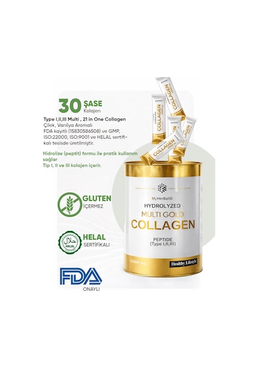 Aromel Hydrolyzed Multi Gold Hidrolize Kolajen 10000 Mg 30 Saşe
