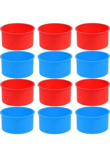Fastbuy 12 Adet Silikon Kek Kalıbı Seti, 4 Inç Yuvarlak Mini Kek Ve Cupcake Pişirme Kapları, Yapışmaz Esnek Fırın Tepsisi, Sa Diğer