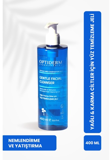 Optiderm Yüz Ve Cilt Temizleme Jeli Yağlı Ve Karma Ciltler 400 Ml