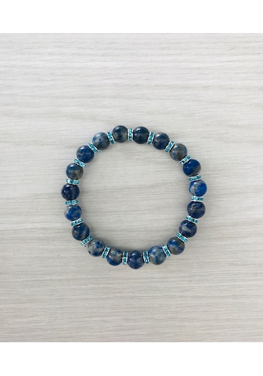 Mk Tasarım Gerçek Lapis Lazuli Taşı Bileklik Mk100154 Renkli