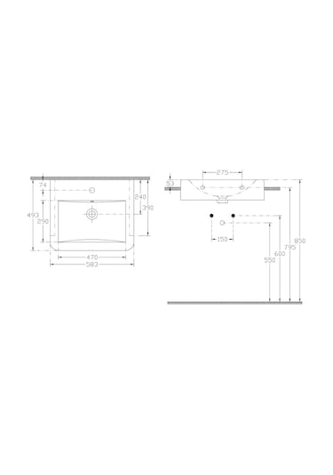 İsvea - Semi Mobilya Uyumlu Lavabo 58 Cm Beyaz - 10sq50058sv 1466841