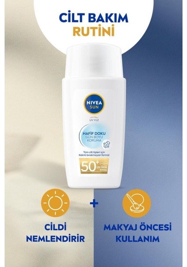 Nivea Sun Hafif Doku Gün Boyu Koruma Güneş Kremi SPF50+ 40 ML