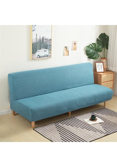 Qingmipy Esnek Koltuk Kılıfı - Çocuk Ve Evcil Hayvan Dostu, Polar Kumaş, Kolçaksız, A8 Renk, M Boy 160-190cm Mavi