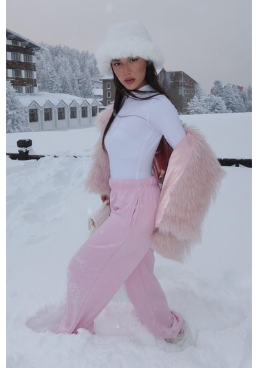 Madmext Pembe Bol Paça Kadın Eşofman Altı Mg2279 Pembe