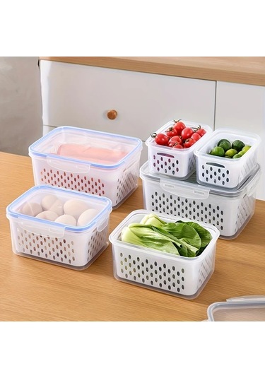 Fochsia 9 Parça Bpa İçermeyen Plastik Gıda Saklama Kabı Seti Assorted Varieties 3 Kutu 3 Süzgeç 3 Kapak Dondurucuya Uygun Sızdırmaz Acı Kahverengi