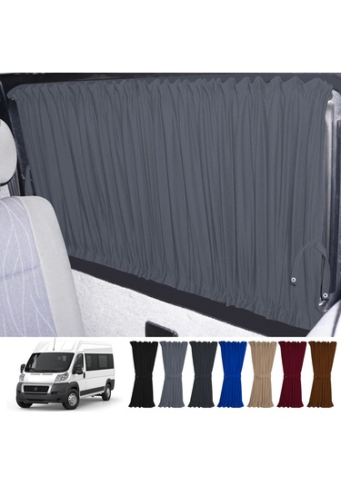 Pandami Fiat Ducato Boxer Jumper Uzun Şase 2006+ Uyumlu Gri Raylı Oto Perde Takımı