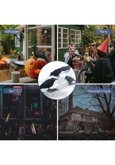 Xianwen Geeroyoo 3 Adet El Yapımı Siyah Tüylü Karga Süsü -