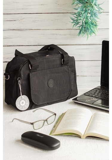 571 Krinkıl/klinkır Su Geçirmez İthal Kumaş Çok Gözlü Anne Okul Postacı El Omuz Çantası Mavi 9-5c Mavi