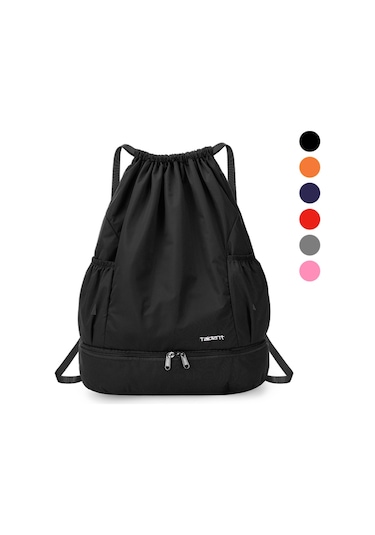 Skycıty Katlanabilir Bağcıklı Sırt Çantası Spor Salonu Çantası Islak Ve Kuru Bölmeli Yüzme Plaj Kampı İçin