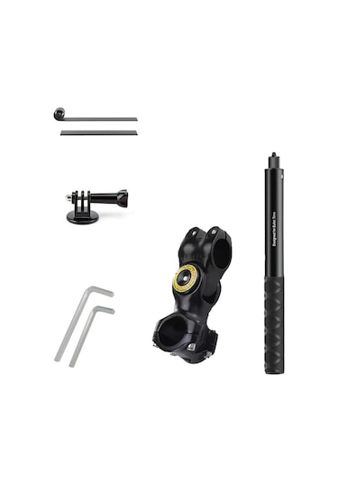 Shineyee Bisiklet Ve Motosiklet İçin Profesyonel Kamera Sabitleme Kiti - Gopro Ve Insta360 X3 Uyumlu Metal Tutucu Ve Uzatma Çubuğu Seti