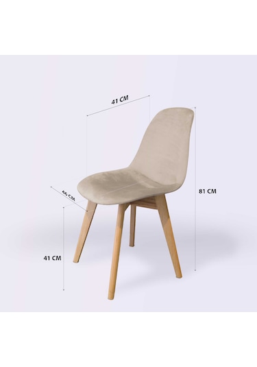 Woodesk Dallas Ağaç Ayaklı, Bej Renk Sandalye Snd3021-bej