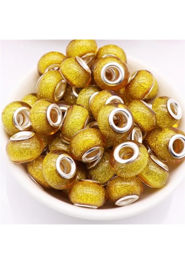 Irisdream 10 Adet Murano Reçine Rondelle Boncuk Bilezik Dıy Takı Yapımıaltın Altın