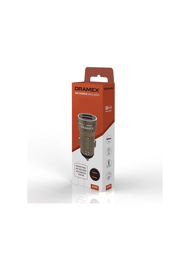 Dramex Dc20b 3.1a 2xusb-a Çıkışlı Hızlı Araç Şarj Cihazı - Metalik Kahverengi