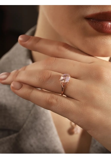 Serebranyj Dom Gümüş Altın Kaplama Kuvars Yüzük 9888263 Altın