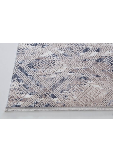 Aksu Kaymaz Taban Halı Püsküllü 120X180 Lois Mavi