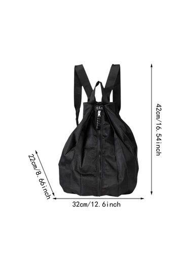 Pazly Açık Hava Spor Sırt Çantası Katlanır Seyahat Çantası Siyah Renk Siyah