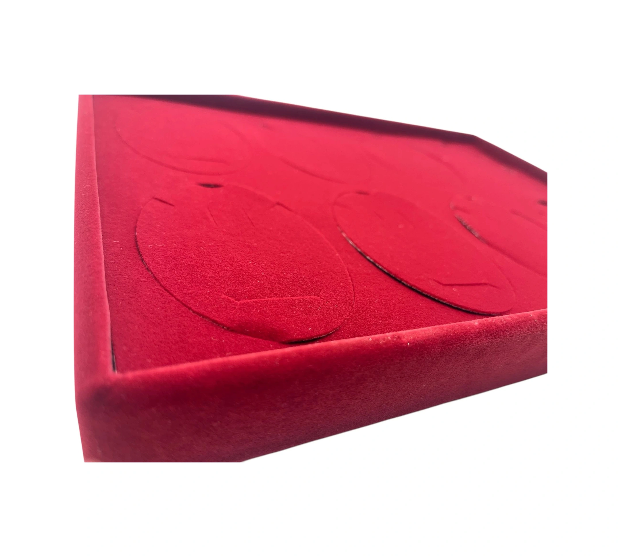 Süet Kumaş Bordo 34-24 Cm Ayaklı 8 Pedli Kolye Tabla Stand