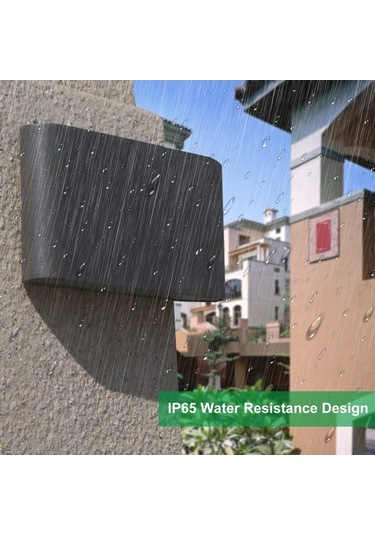 Tongxida Ip65 Su Geçirmez Led Duvar Lambası, Ac 85-265v, Sıcak Beyaz, Metal/siyah, 175x90x27mm Beyaz