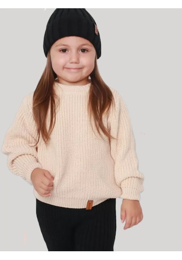 Djaza Kids Çocuklar İçin Örme Oversize Kazak 241271966 Açık Pembe