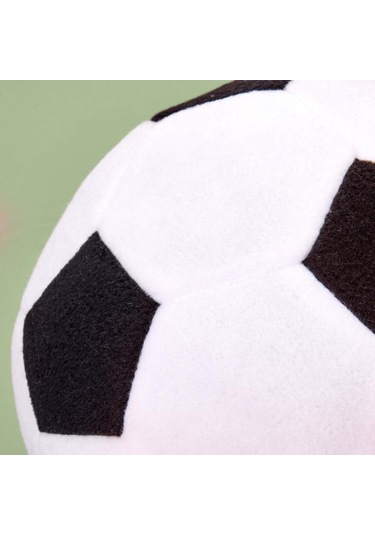 Evidea Soft Futbol Topu Figürlü Yastık - Siyah / Beyaz - 30x30 Cm Siyah / Beyaz