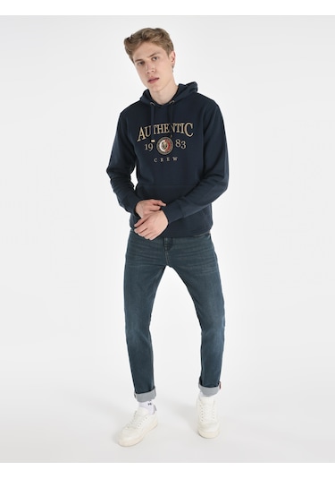Colin's Colins Regular Fit Baskılı Kapüşonlu Lacivert Erkek Sweatshirt Lacivert Colin's Colins Regular Fit Baskılı Kapüşonlu Lacivert Erkek Sweatshirt Lacivert