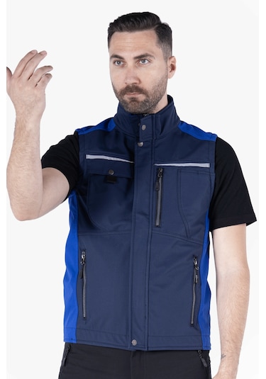 Softshell Yelek Lacivert - Saks Mavi