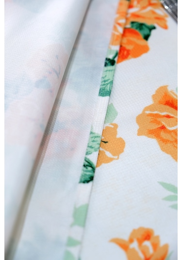 Sufre Sıvı Geçirmez Masa Örtüsü Sofra Bezi Sofra Örtüsü Piknik Örtüsü Turuncu Güller