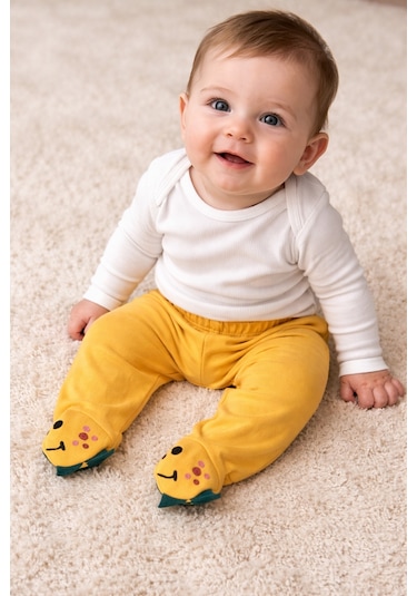 Hellobaby Çorabı Oyuncak Patikli Pantolon Turuncu